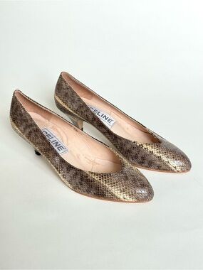 Vintage Celine Kitten Heel Pumps made from Real Exotic Snakeskin - Hand Numbered